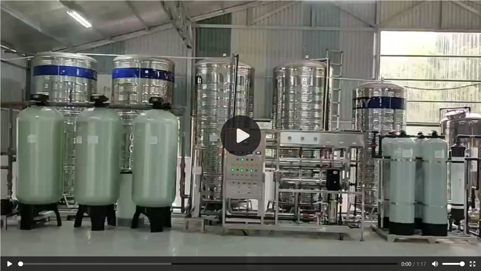 Dây chuyền xử lý nước hệ thống RO cho nhà máy